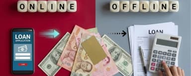 perbandingan dana tunai online vs offline