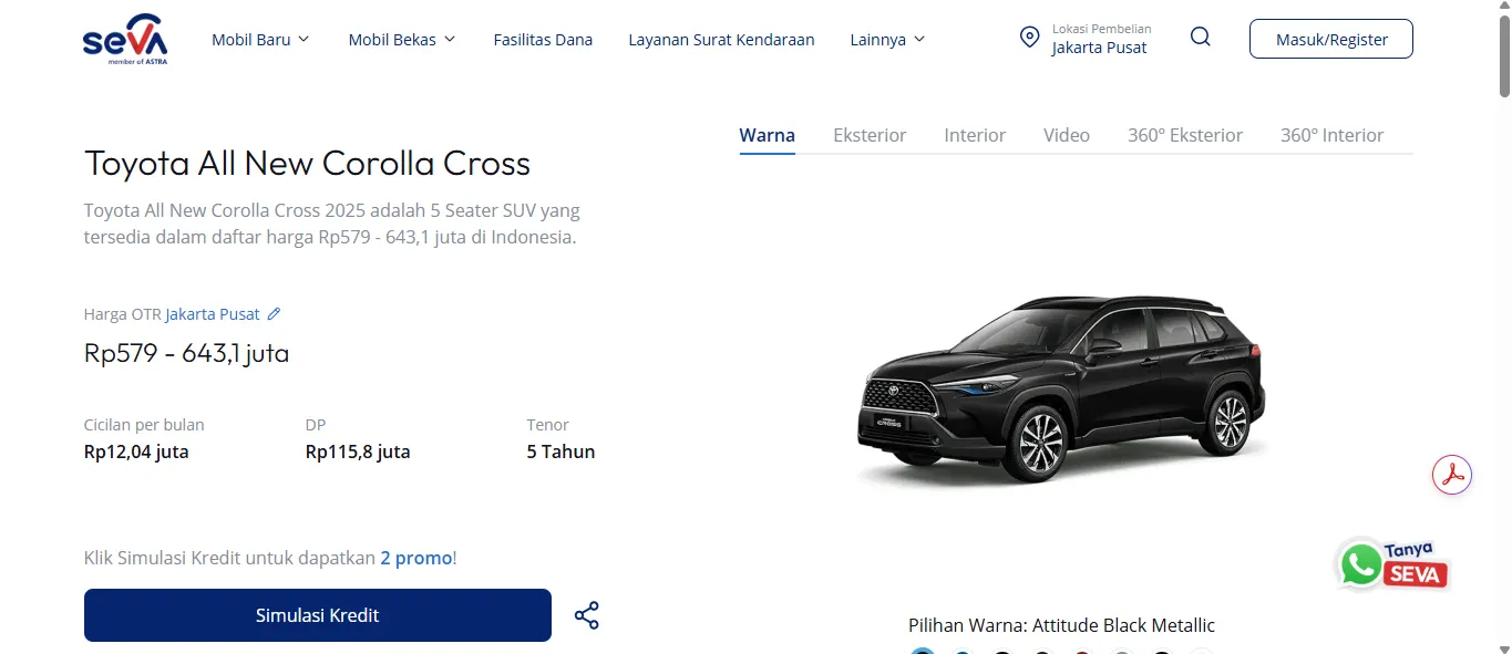 Kredit Mobil Carolla Cross